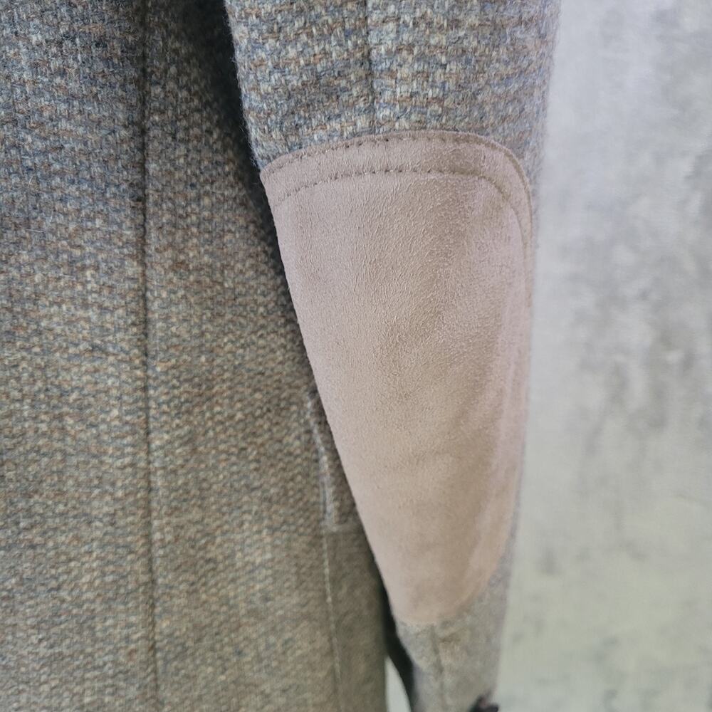 Pendleton Western Wool Blazer 45L Gray Brown Suede Yoke USA Cowboy Heritage - Picture 7 of 14